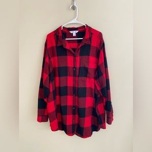 EUC Old Navy Long Sleeve Buffalo Plaid Lightweight Flannel Button Up Top sz 4x